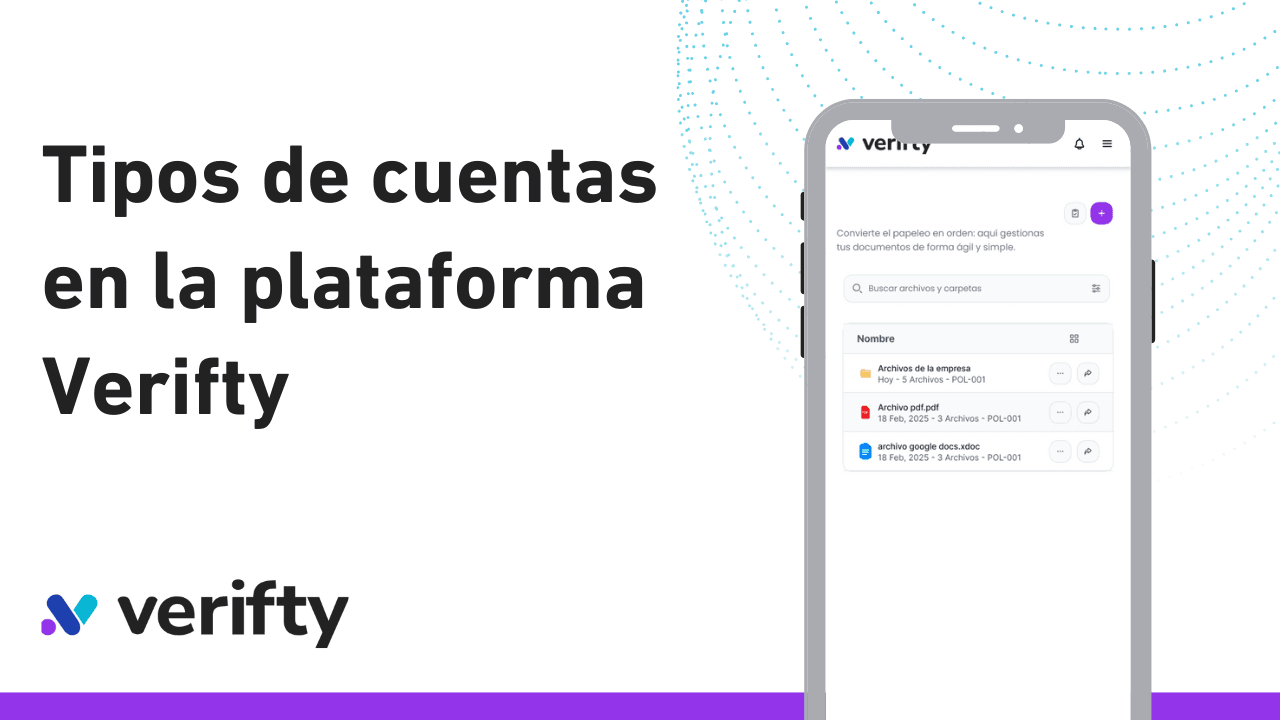 Tipos de cuentas en la plataforma Verifty